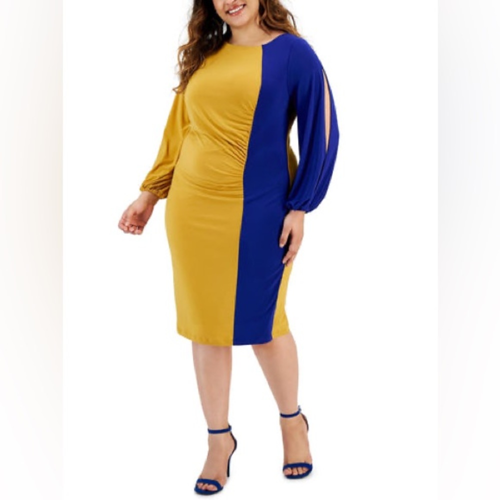 KASPER Plus Womens Office Knee-Length Wear To Work Dress